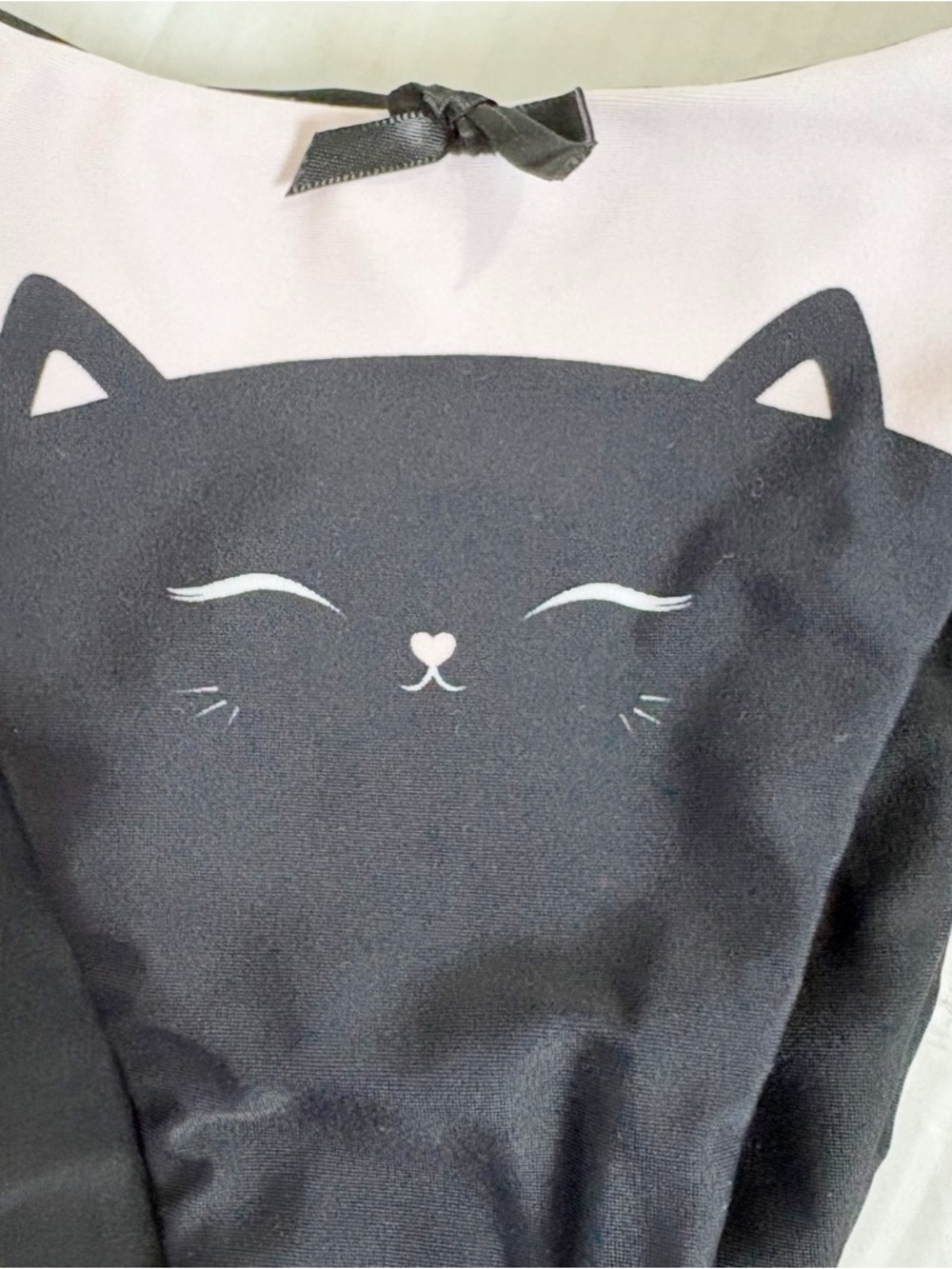 Kitteny Minou Kitty Cat Bikini Bottoms Size Large String Bikini Cheeky Black - Picture 11 of 14